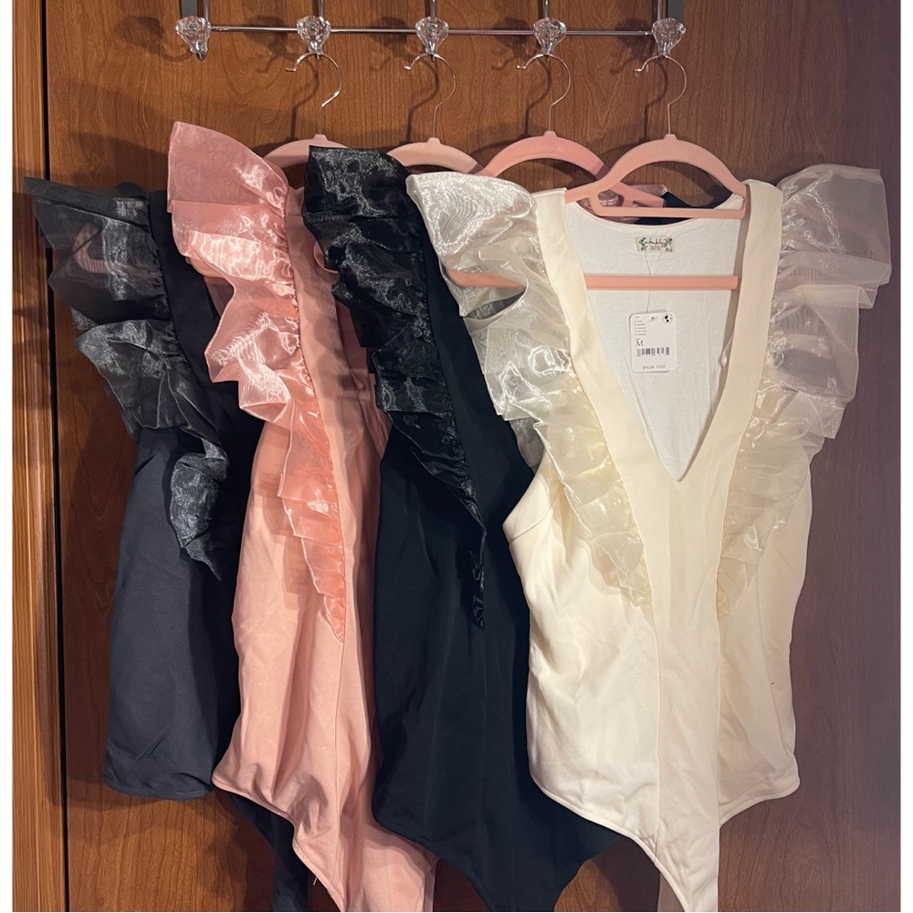 Free People Paper Planes Bodysuit / Pearled Ivory NWT SZ XS and M - Picture 6 of 9